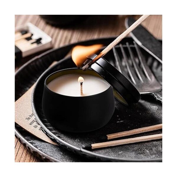 ZENFUN 24 latas de velas negras con tapas tarros de velas