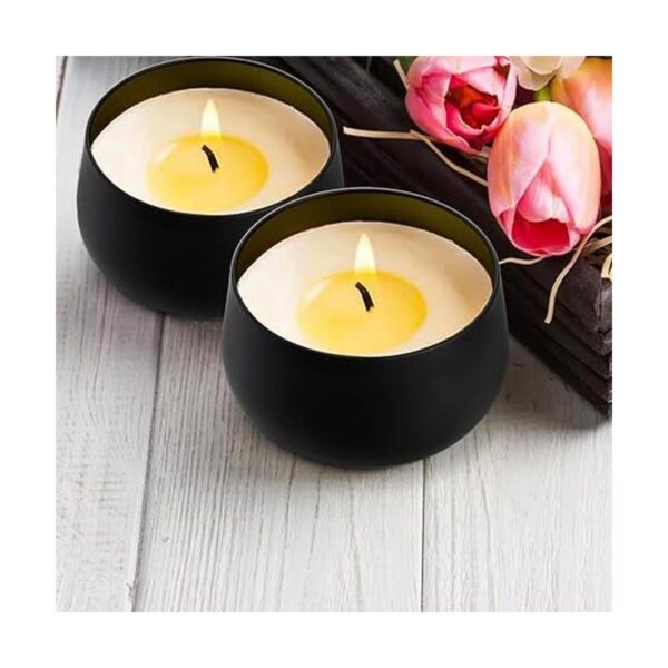 ZENFUN 24 latas de velas negras con tapas tarros de velas