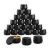 ZENFUN 24 latas de velas negras con tapas tarros de velas