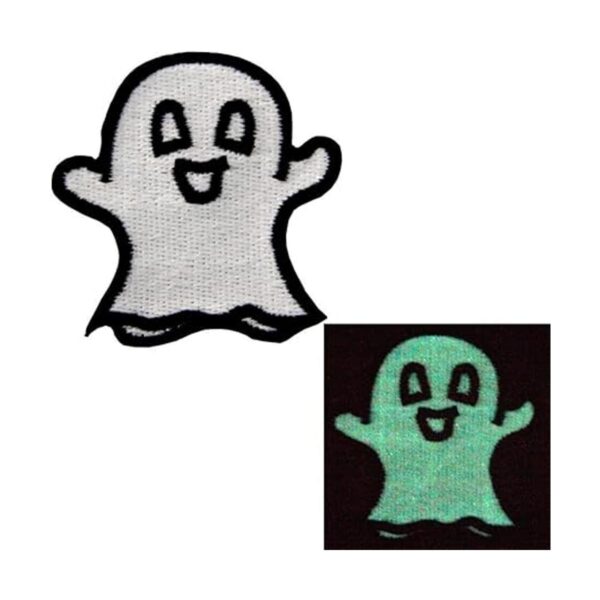 Brilla en la oscuridad Happy Ghost bordado iron on Sew On_2