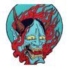 Parche bordado de Samurai Hannya oni para coser o planchar_2