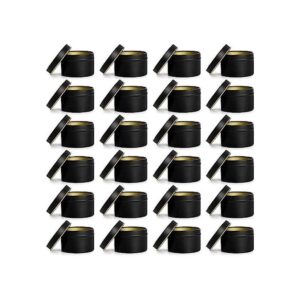 ZEAYEA 24 latas de vela 4 oz de metal redondo con tapas