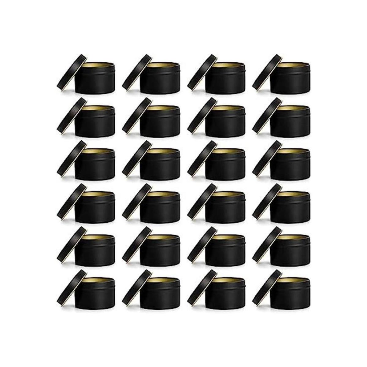 ZEAYEA 24 latas de vela 4 oz de metal redondo con tapas