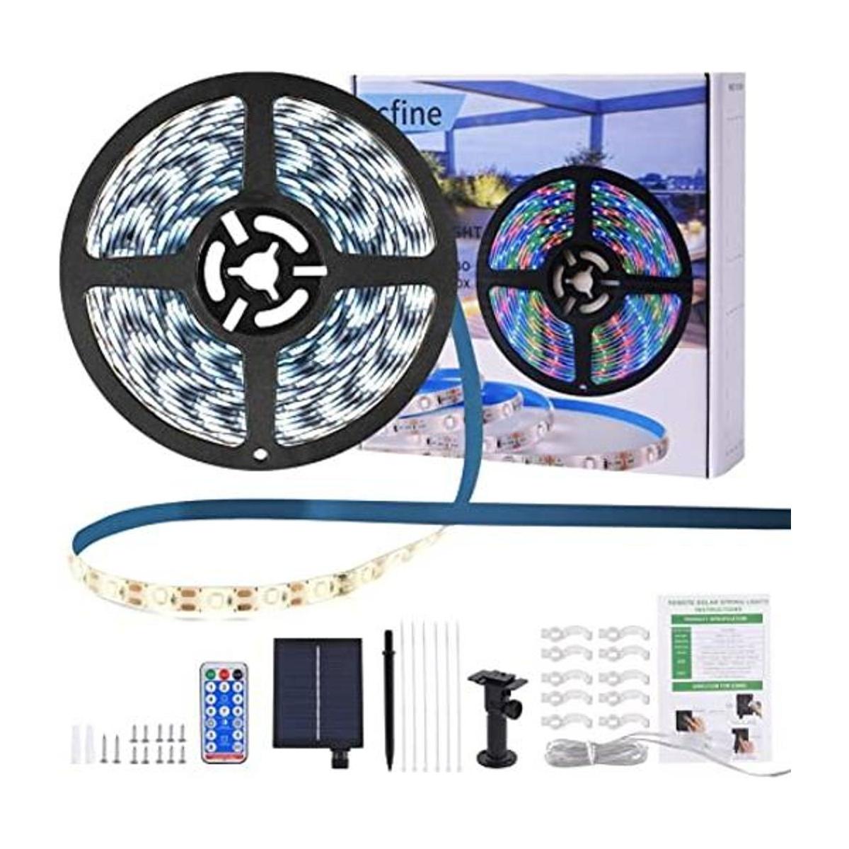 ZCFINE Tira de luces solares con control remoto 400