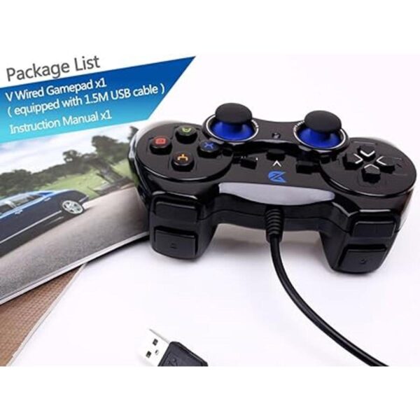 ZDV control de juegos cableado con USB color negro para_4