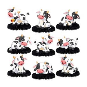 9 piezas de centros de mesa de vaca con diseño de panal de_1