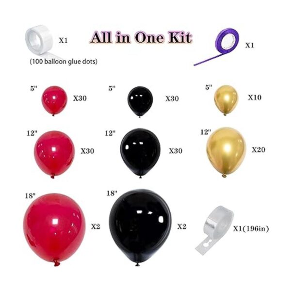 Kit de arco de guirnalda de globos rojos y negros 157_2