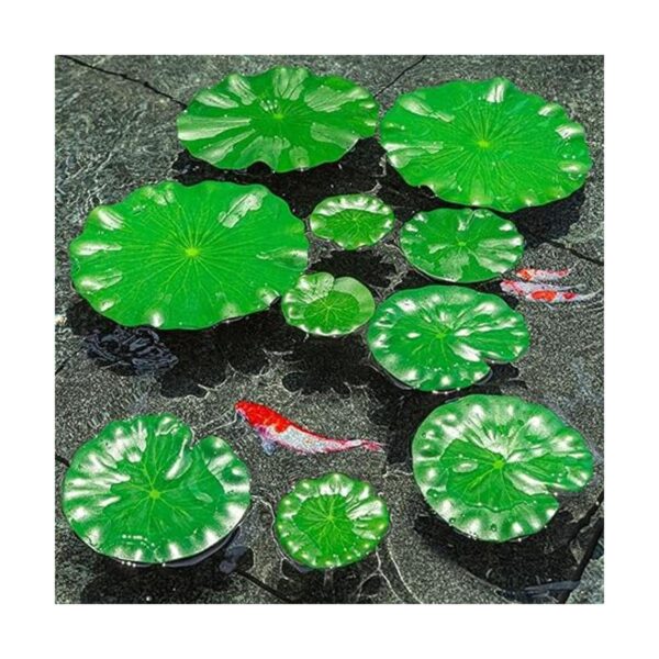 20 hojas realistas de lirio para estanques hojas de loto_5