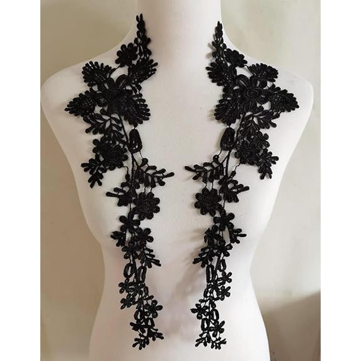 ZALALAA 1 par de apliques de bordado de encaje floral para