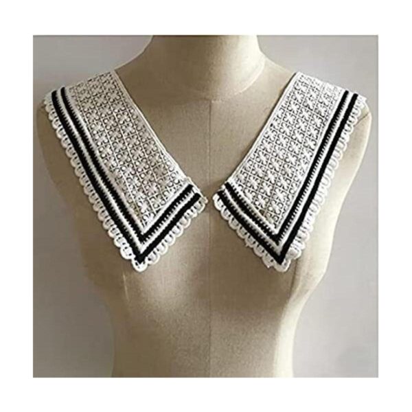 1 unids blanco hueco encaje leche seda collar cosido en la_1