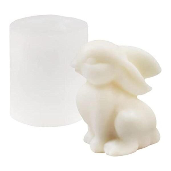 ZAKVOOR Moldes de silicona para velas de conejo 3D molde