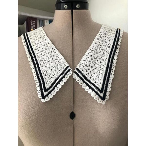 1 unids blanco hueco encaje leche seda collar cosido en la_5