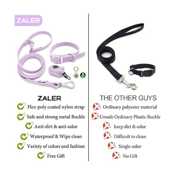 ZALER Juego de collar y correa para perro correas_3