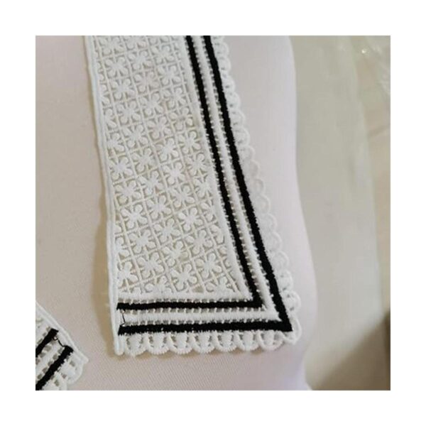 1 unids blanco hueco encaje leche seda collar cosido en la_3