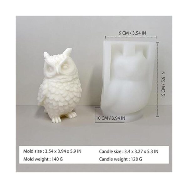 ZAKVOOR Moldes de silicona grandes para velas de búho de