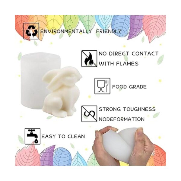 ZAKVOOR Moldes de silicona para velas de conejo 3D molde