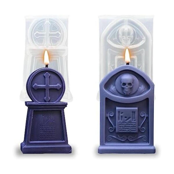 2 piezas de molde para velas de piedra sepulcral de_1