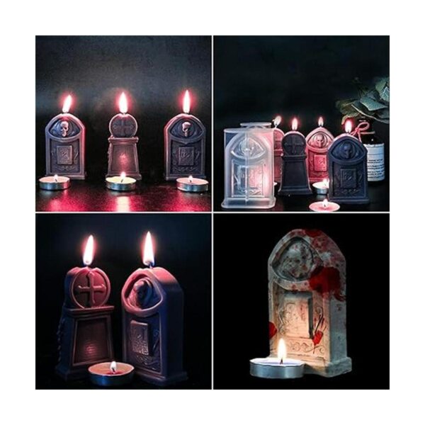 2 piezas de molde para velas de piedra sepulcral de_6
