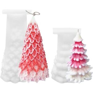ZAKVOOR 2 moldes 3D para velas en forma de árbol de