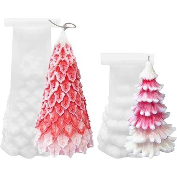 ZAKVOOR 2 moldes 3D para velas en forma de árbol de