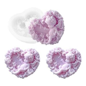 Molde de silicona con forma de corazón de ángel para el_1