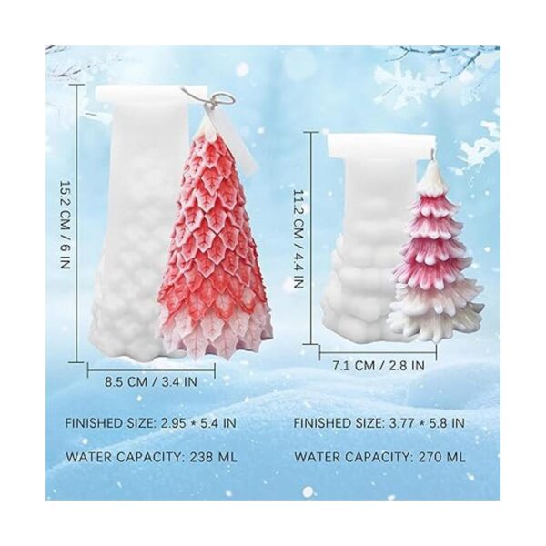 ZAKVOOR 2 moldes 3D para velas en forma de árbol de