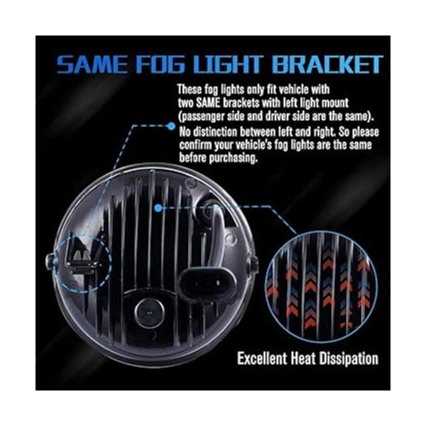 ZOFFROAD Luces antiniebla LED redondas de 4.5 pulgadas de_3