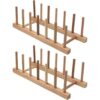 Z ZICOME Juego de 2 estantes de madera de bambú para