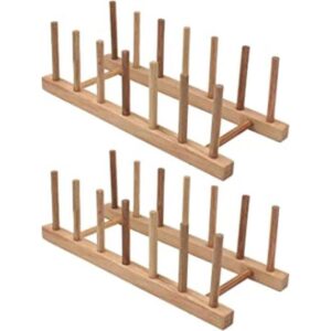 Z ZICOME Juego de 2 estantes de madera de bambú para