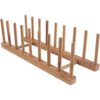 Z ZICOME Estante de madera de bambú con 8 ranuras para