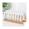 Z ZICOME Estante de madera de bambú con 8 ranuras para