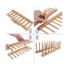 Z ZICOME Estante de madera de bambú con 8 ranuras para