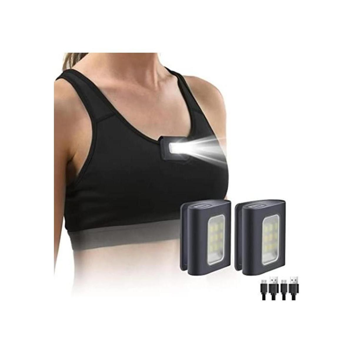 Paquete de 2 luces para correr luz de seguridad con clip