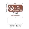Señal Yuntarda No Pets Perlowed Sign 12.0 x 6.0 in 40_2