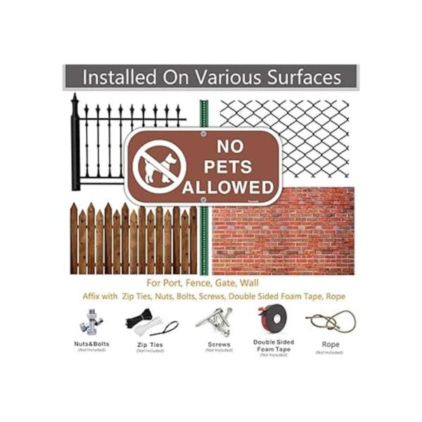 Señal Yuntarda No Pets Perlowed Sign 12.0 x 6.0 in 40_4