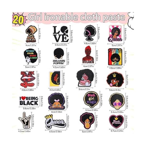 20 parches para niña negra parches para planchar para
