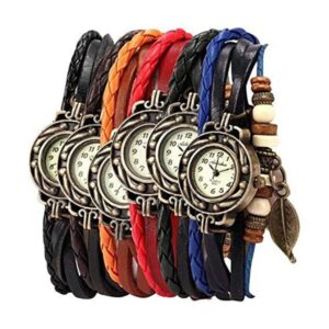 Yunanwa Paquete de 6 relojes de mujer vintage con cuentas_1