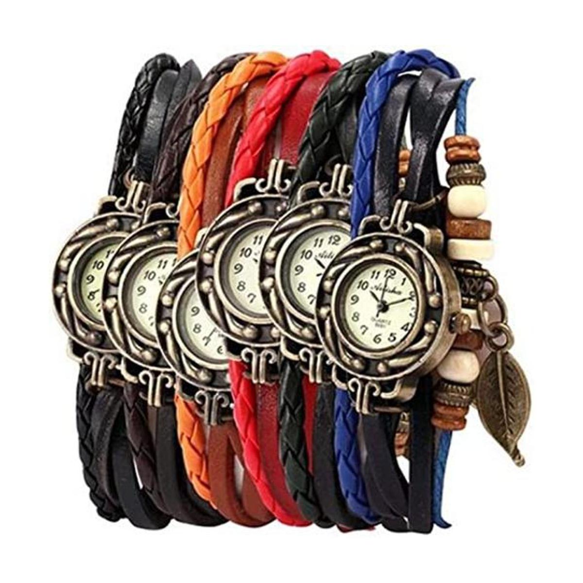 Yunanwa Paquete de 6 relojes de mujer vintage con cuentas