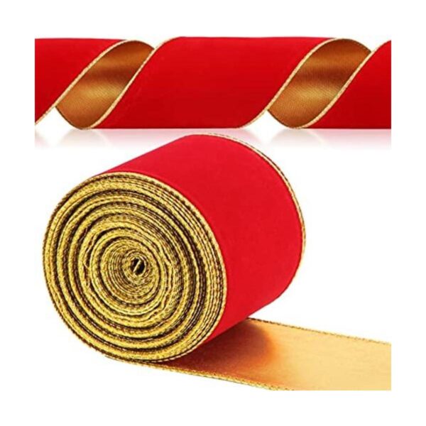 Yungyan Cinta de terciopelo de Navidad con alambre de