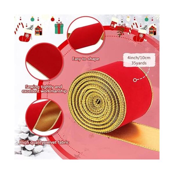 Yungyan Cinta de terciopelo de Navidad con alambre de