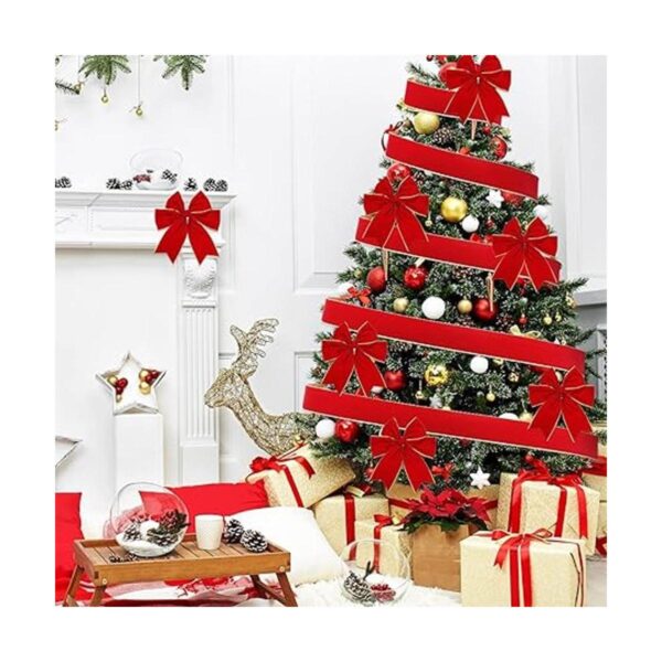 Yungyan Cinta de terciopelo de Navidad con alambre de