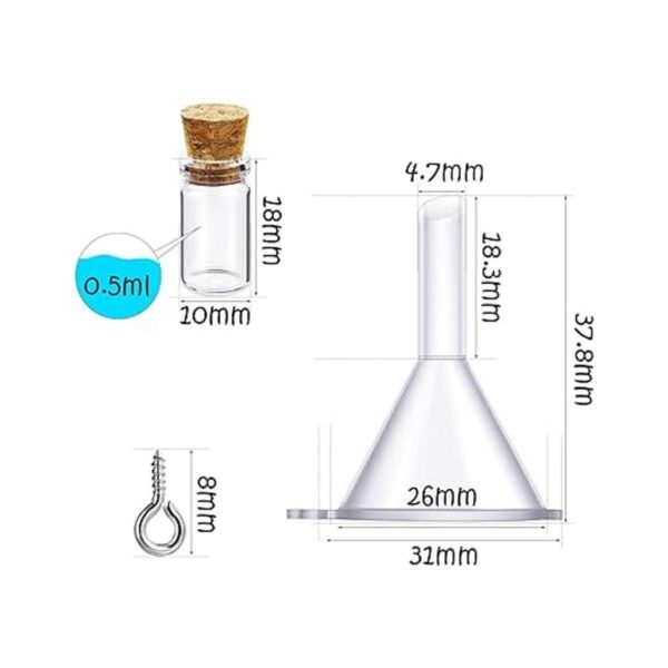Juego de 50 botellas pequeñas de vidrio con tapones de_2