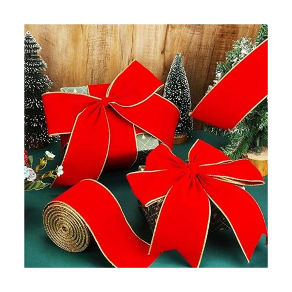 Yungyan Cinta de terciopelo de Navidad con alambre de