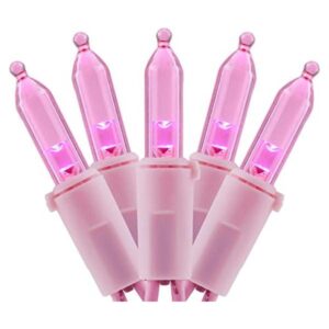 YULETIME Luces LED rosas de Navidad con cable rosa 66_1