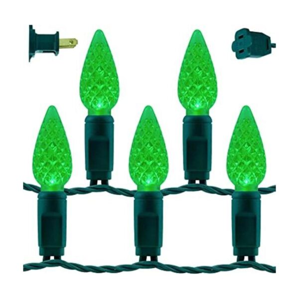 YULETIME Luces LED de Navidad verdes C6 33 pies 100_1