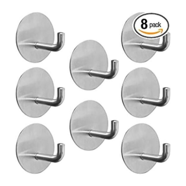 Ganchos de pared adhesivos plateados para toallas_1