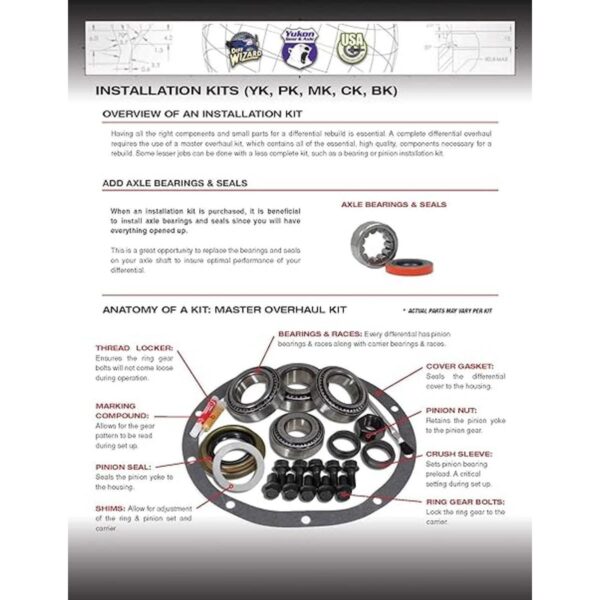 Yukon Gear Axle Kit de laminilla de precarga