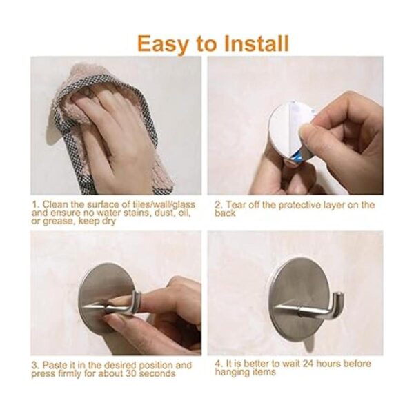 Ganchos de pared adhesivos plateados para toallas_6