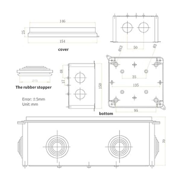MAKERELE IP65 Caja de conexiones eléctrica impermeable a_2
