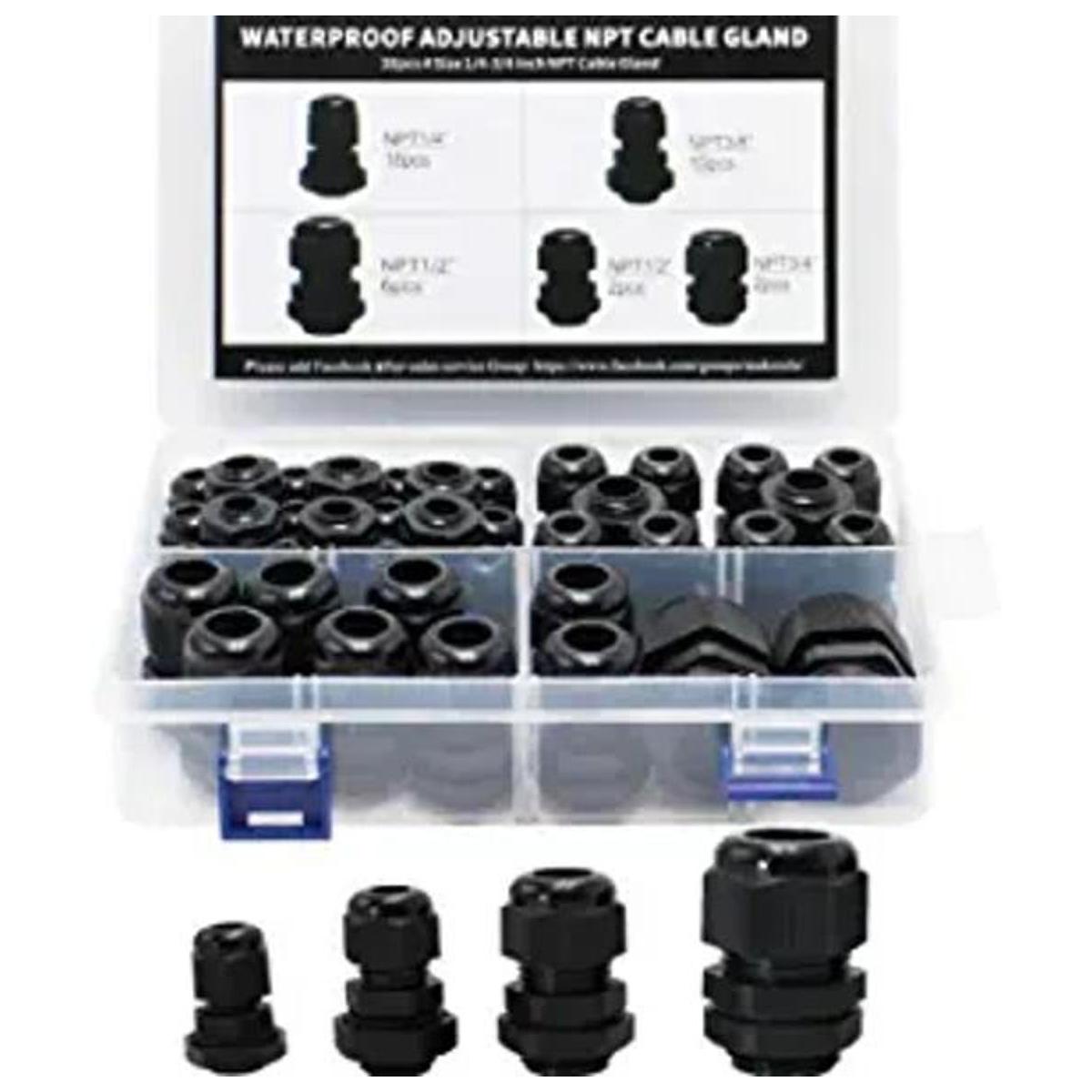 Makerele NPT Cable Glándulas Kit Impermeable Ajustable